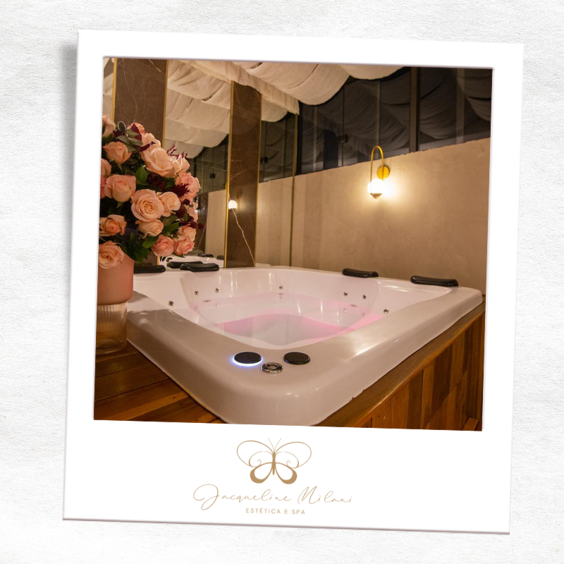 Spa em Araçariguama no Jacqueline Milani Espaço Estético, oferecendo experiências de relaxamento e bem-estar com protocolos exclusivos.